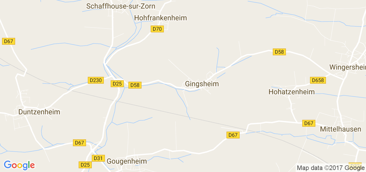 map de la ville de Gingsheim