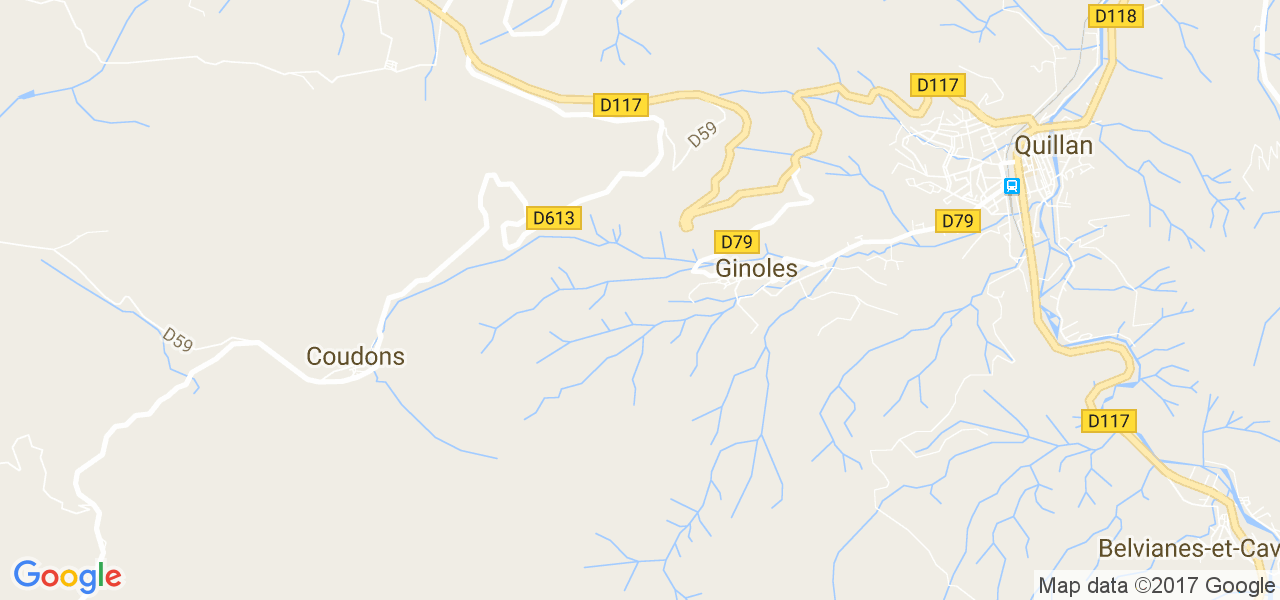 map de la ville de Ginoles