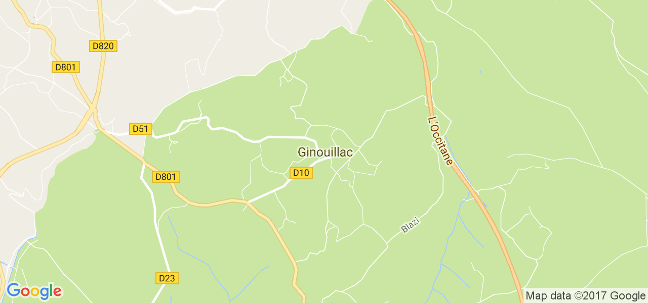 map de la ville de Ginouillac