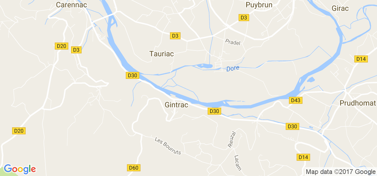 map de la ville de Gintrac