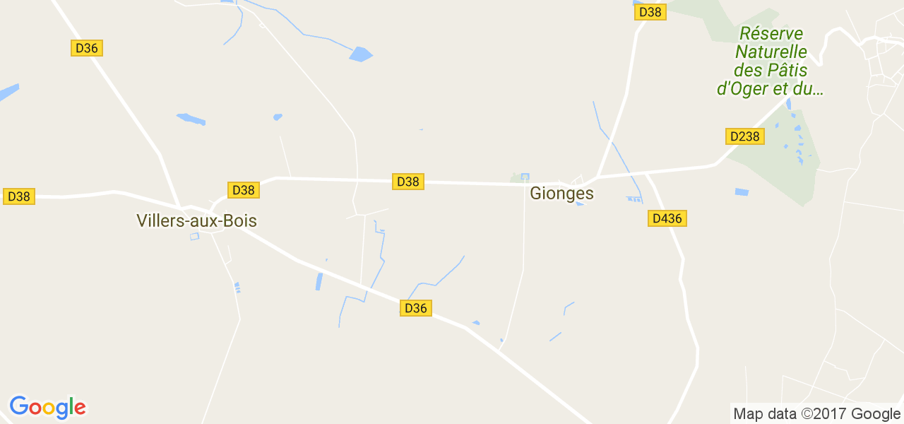 map de la ville de Gionges