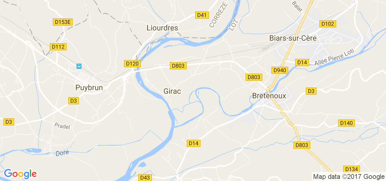 map de la ville de Girac