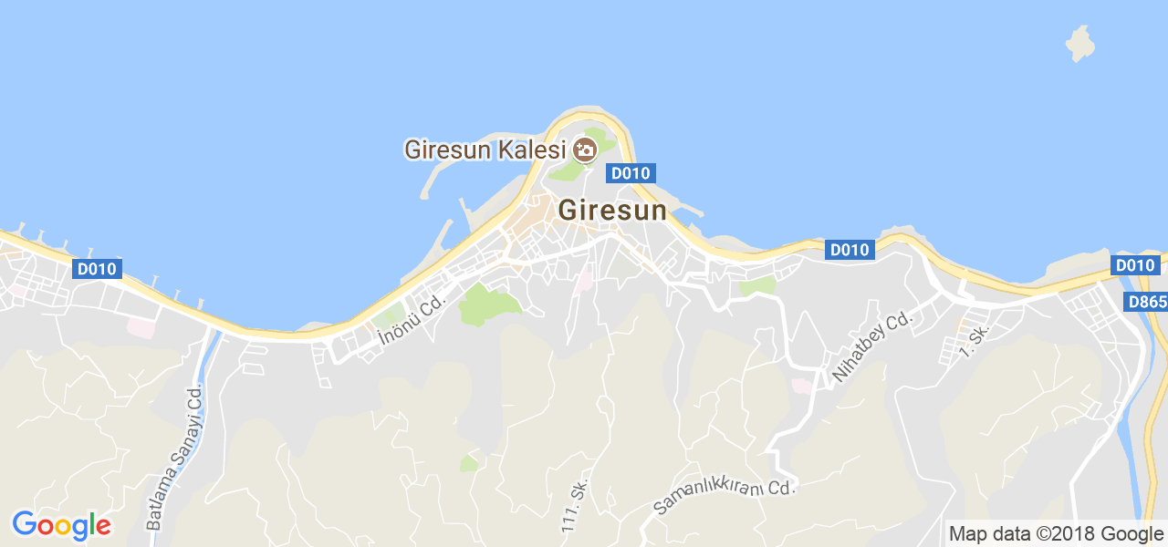 map of the city of Giresun