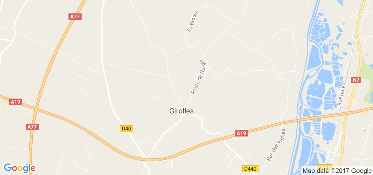 map de la ville de Girolles