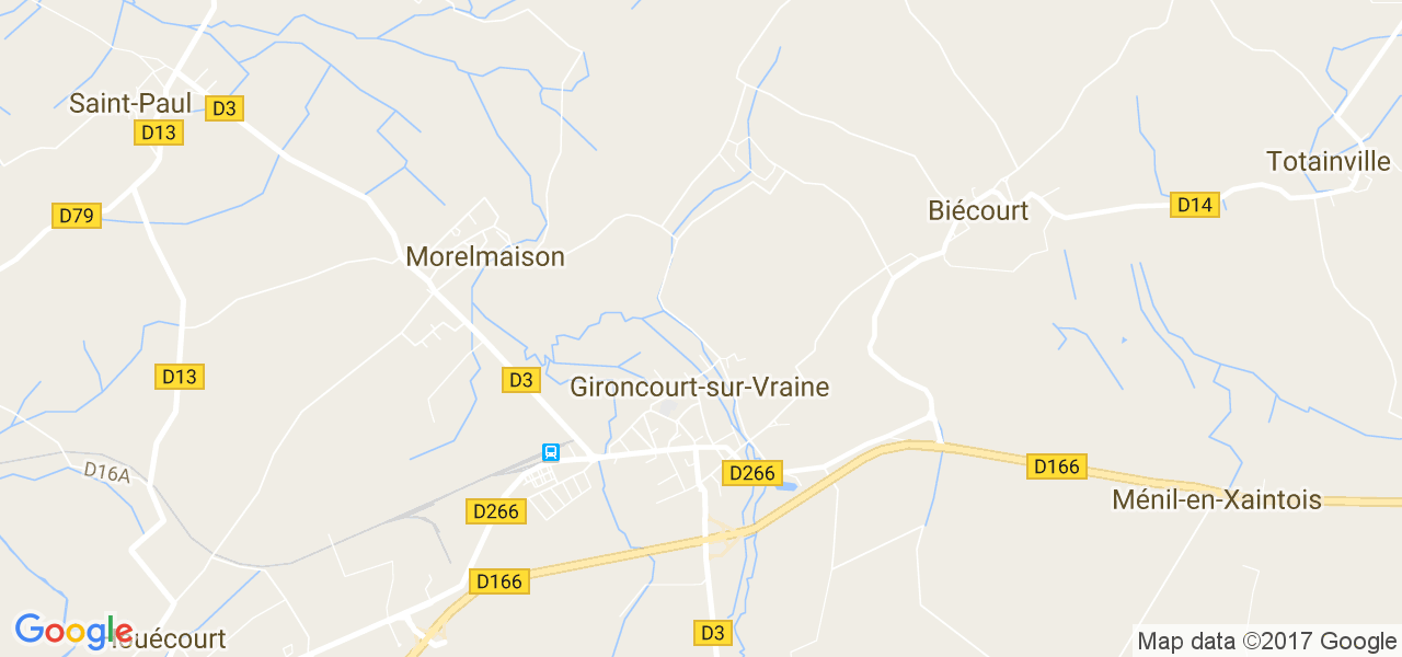 map de la ville de Gironcourt-sur-Vraine