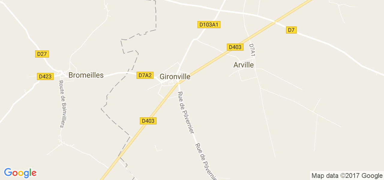 map de la ville de Gironville