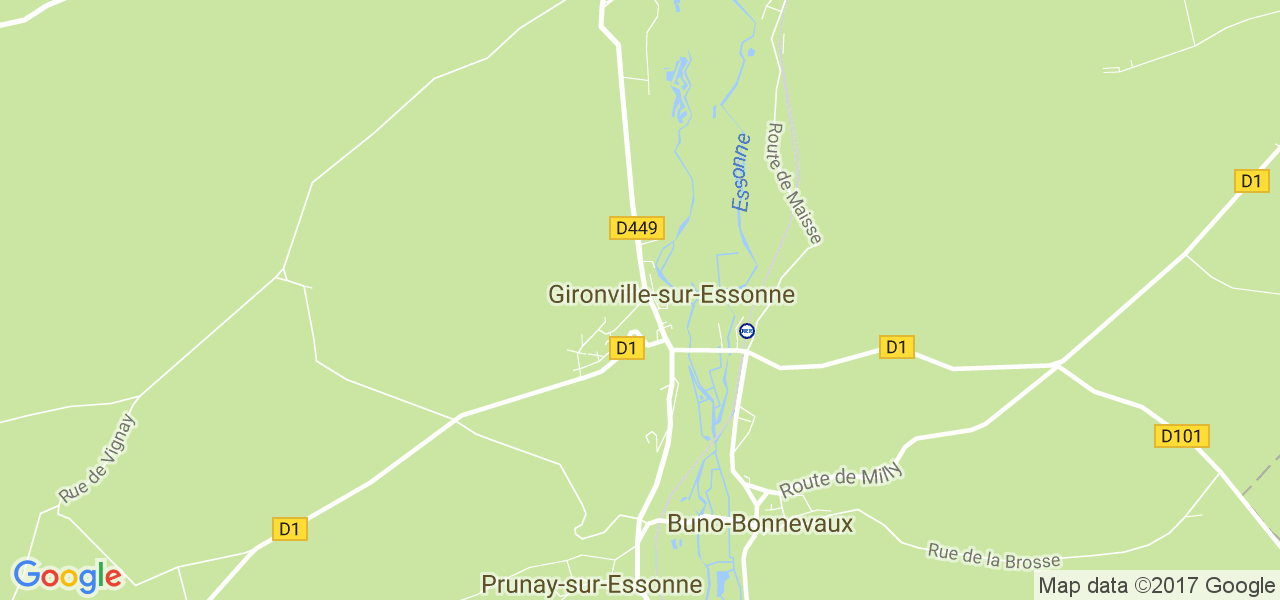 map de la ville de Gironville-sur-Essonne