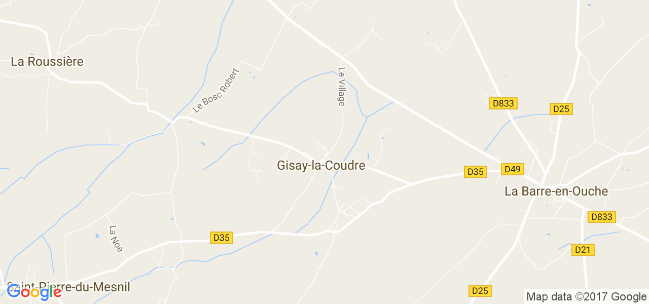 map de la ville de Gisay-la-Coudre