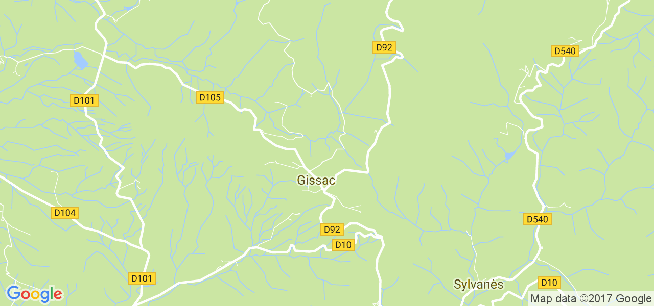 map de la ville de Gissac