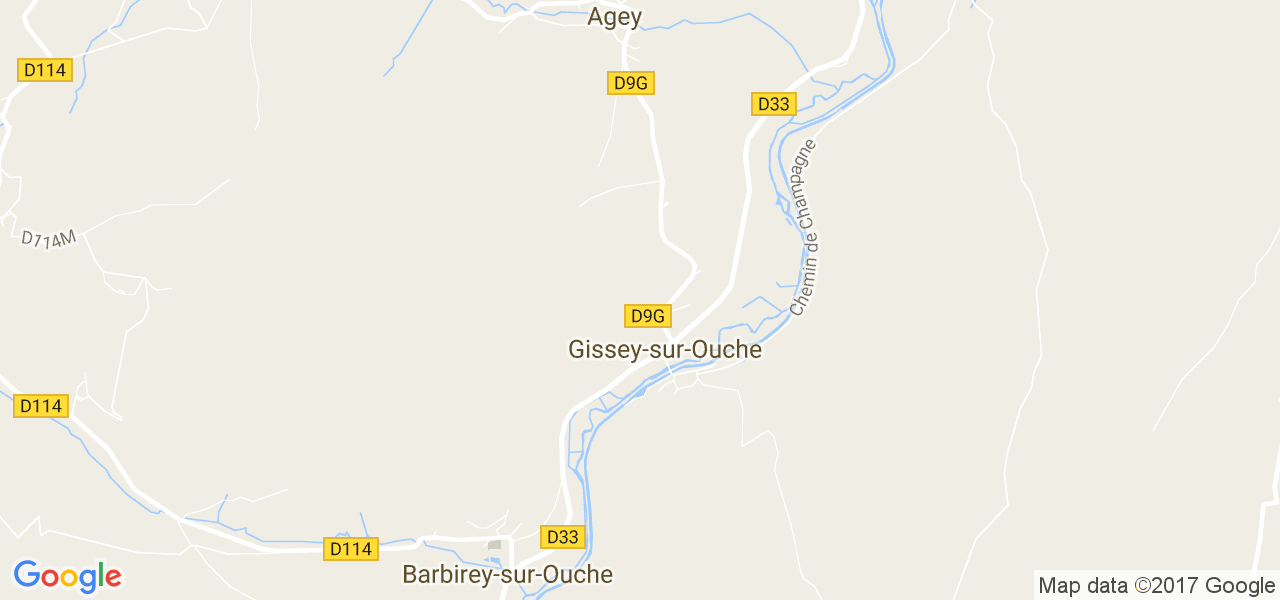 map de la ville de Gissey-sur-Ouche