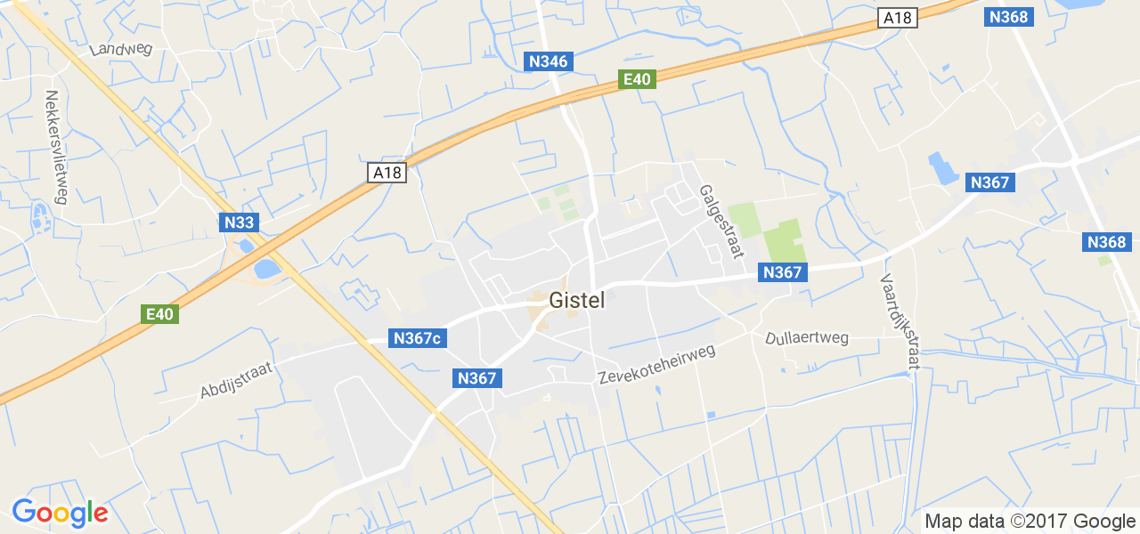 map de la ville de Gistel