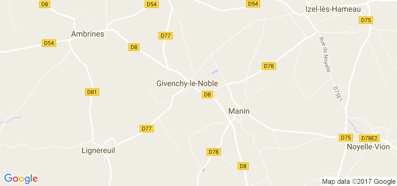 map de la ville de Givenchy-le-Noble