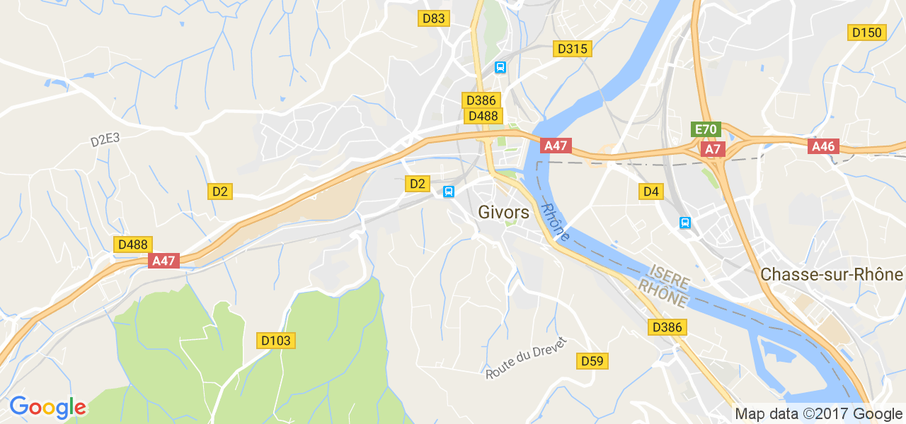 map de la ville de Givors