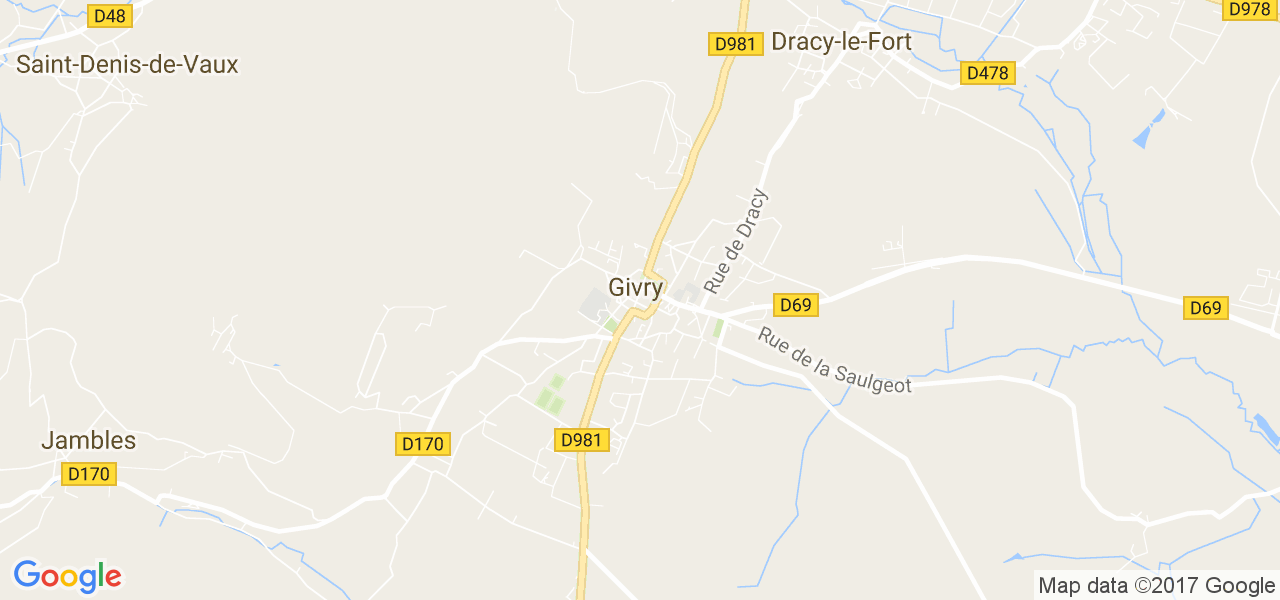 map de la ville de Givry