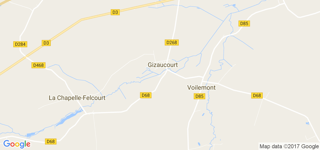 map de la ville de Gizaucourt