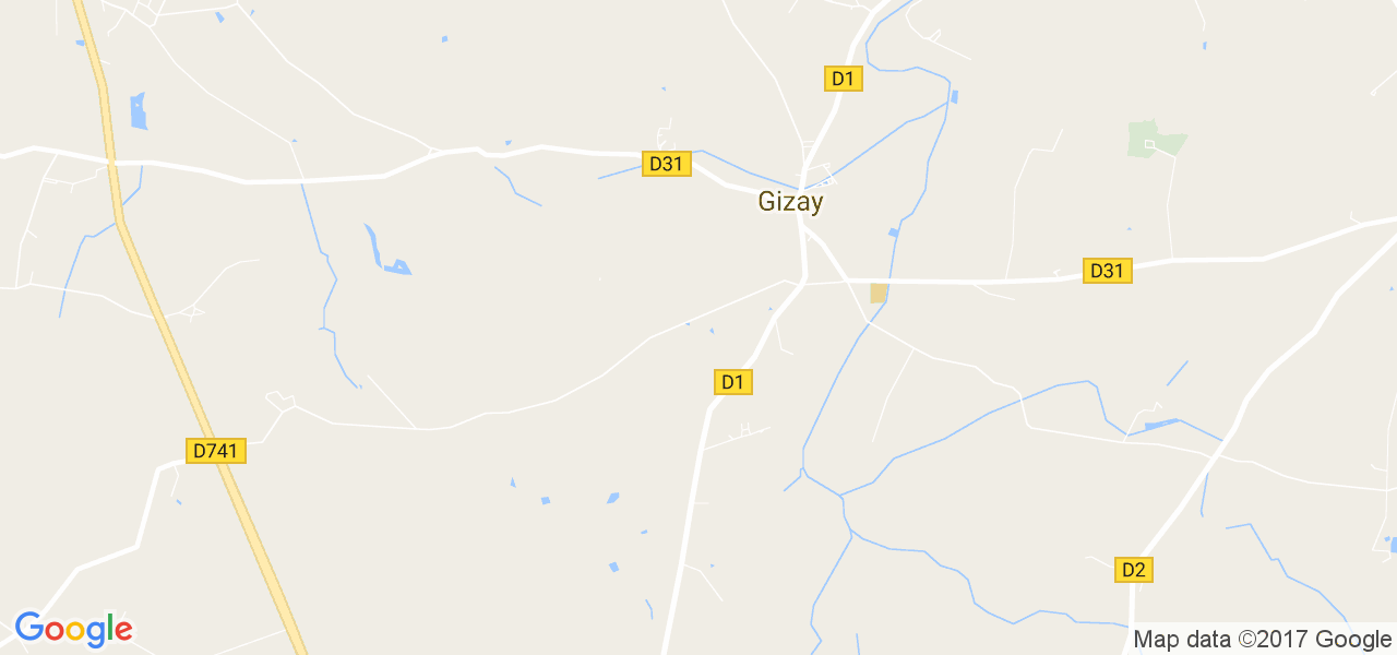 map de la ville de Gizay