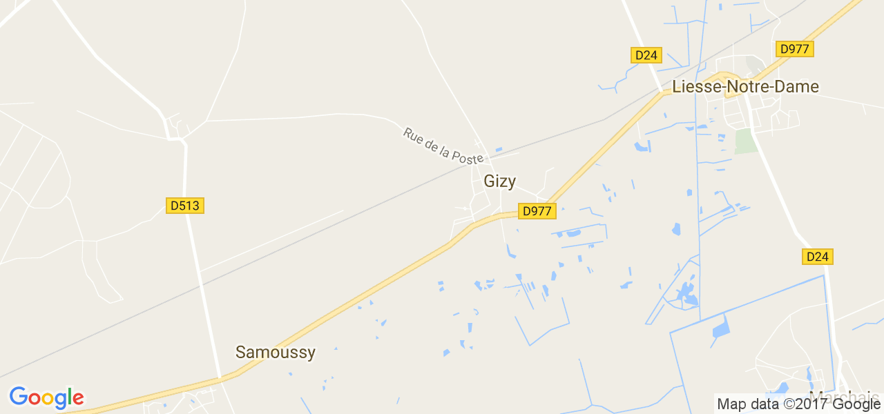 map de la ville de Gizy