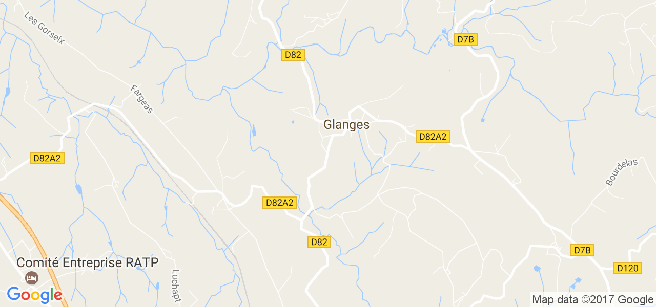 map de la ville de Glanges