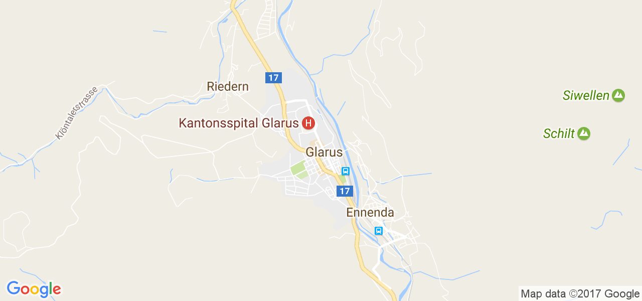 map de la ville de Glarus