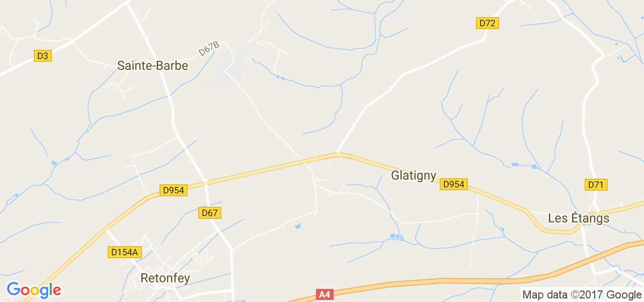 map de la ville de Glatigny