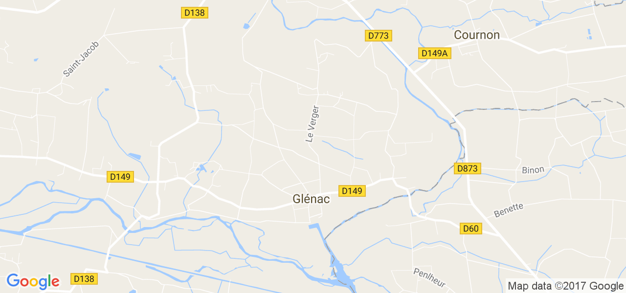 map de la ville de Glénac