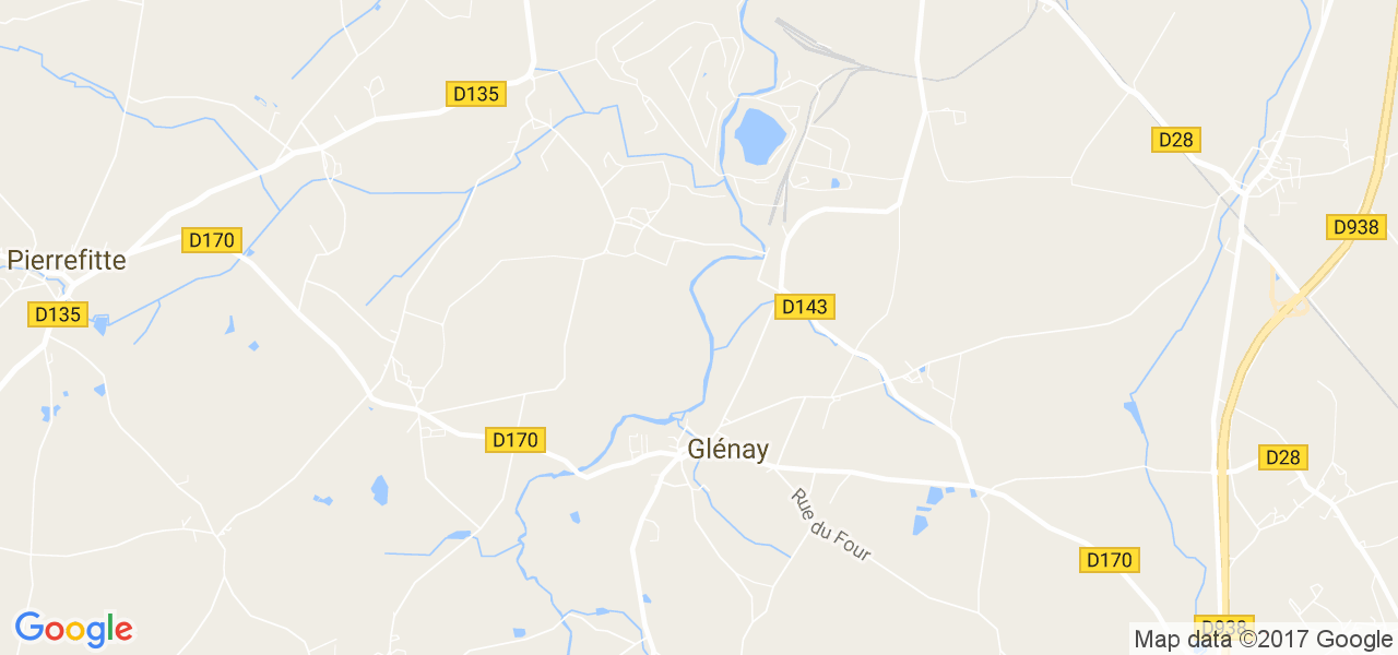 map de la ville de Glénay