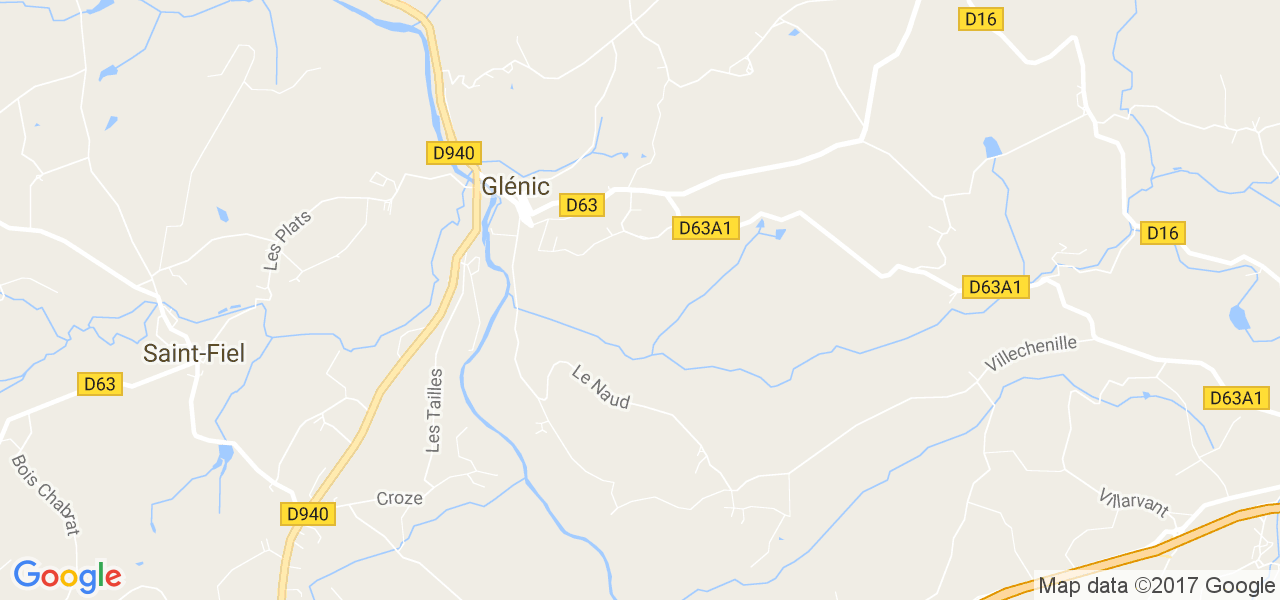 map de la ville de Glénic