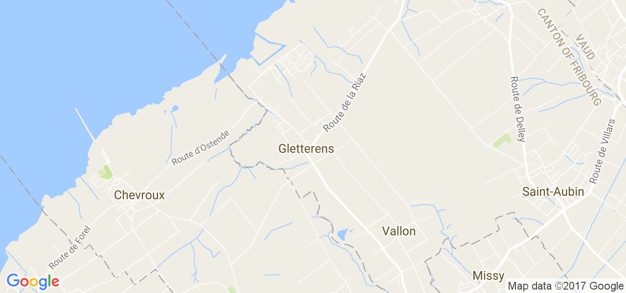 map de la ville de Gletterens