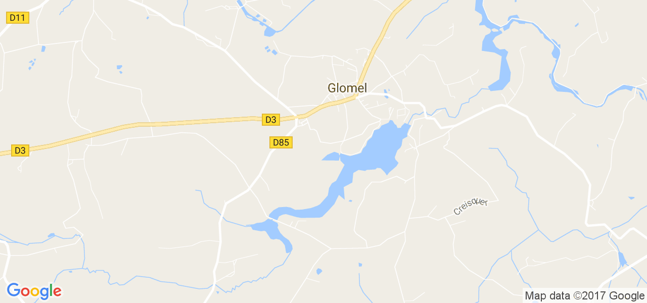 map de la ville de Glomel