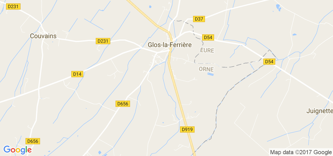 map de la ville de Glos-la-Ferrière