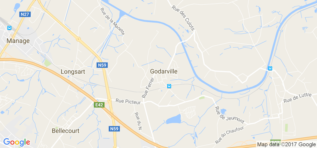 map de la ville de Godarville