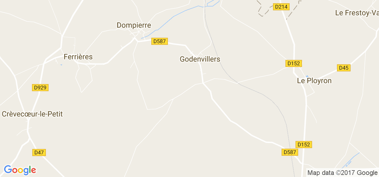 map de la ville de Godenvillers