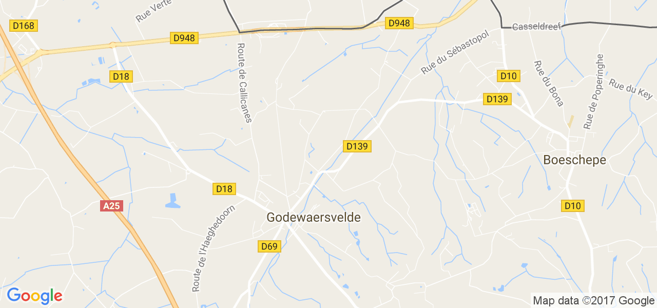map de la ville de Godewaersvelde