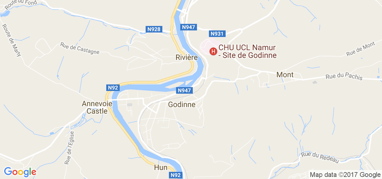 map de la ville de Godinne