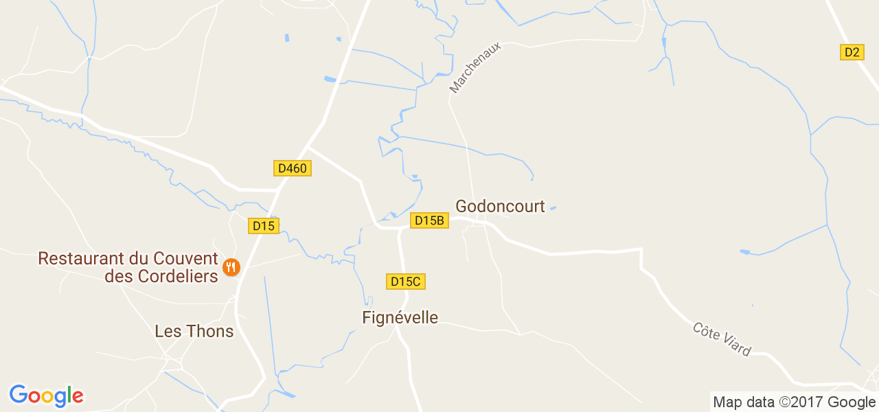 map de la ville de Godoncourt