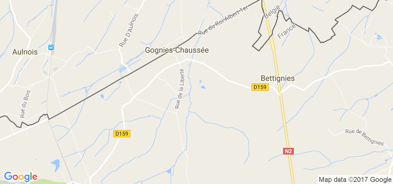 map de la ville de Gognies-Chaussée