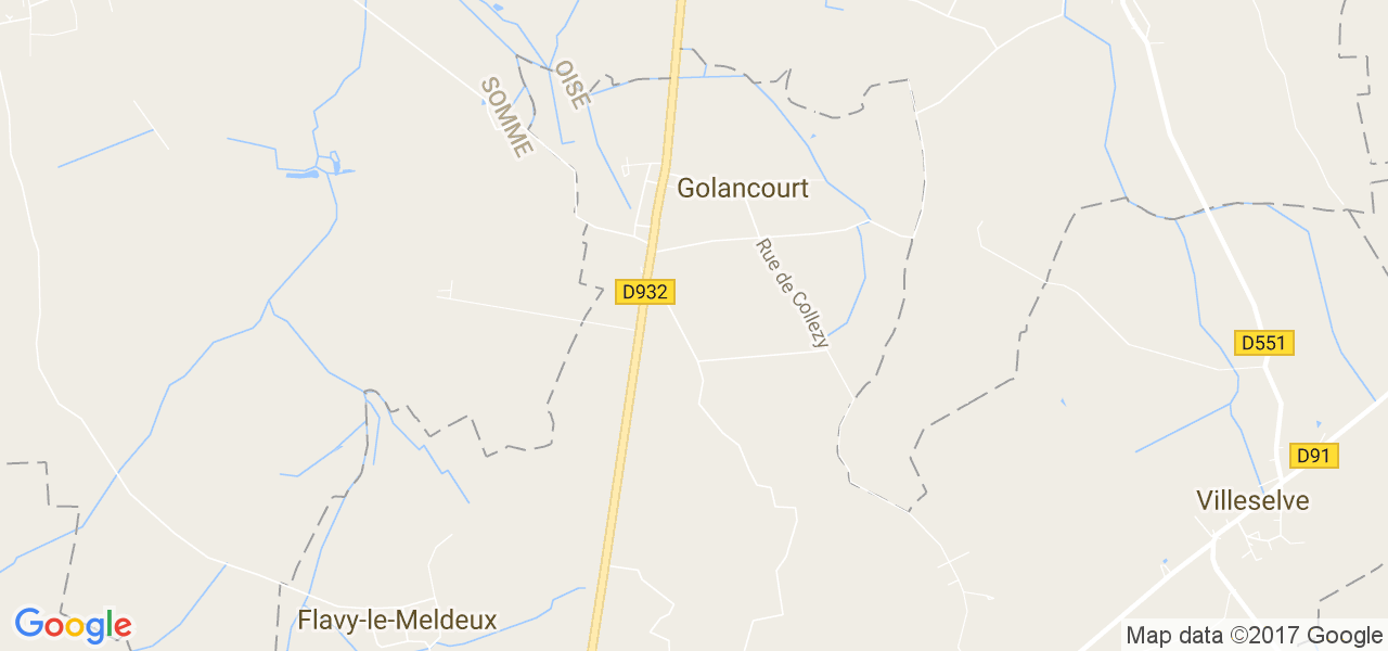 map de la ville de Golancourt