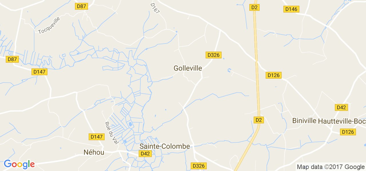 map de la ville de Golleville