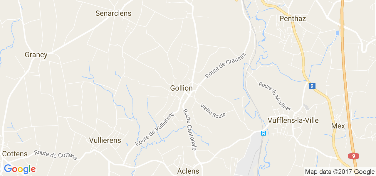 map de la ville de Gollion