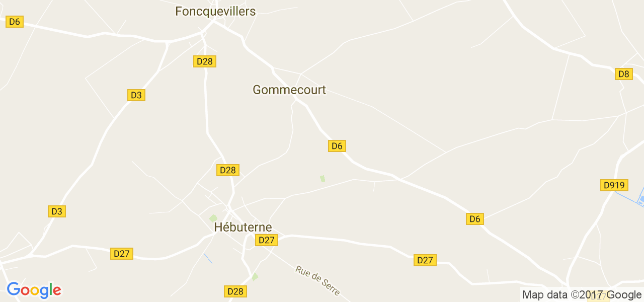 map de la ville de Gommecourt