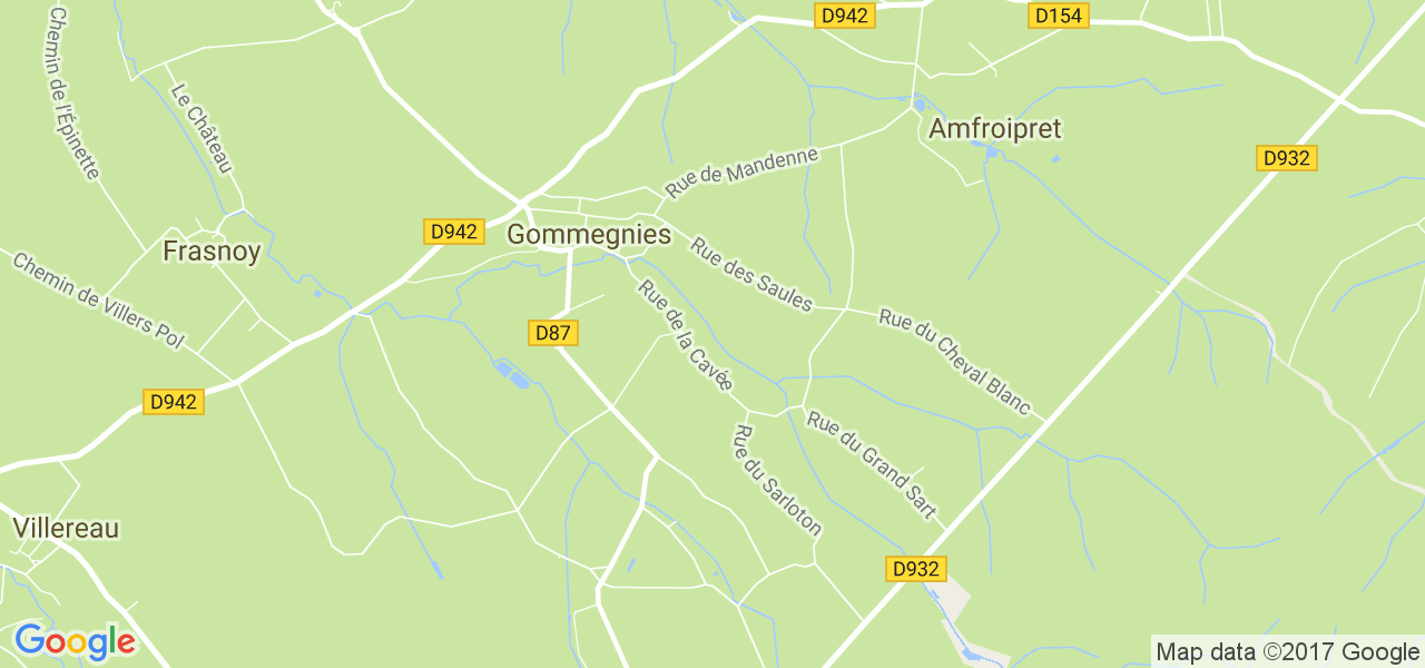 map de la ville de Gommegnies