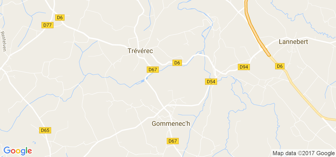 map de la ville de Gommenec'h