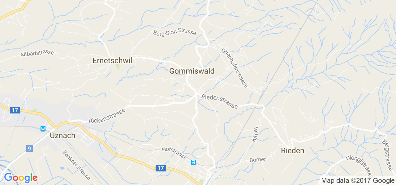 map de la ville de Gommiswald