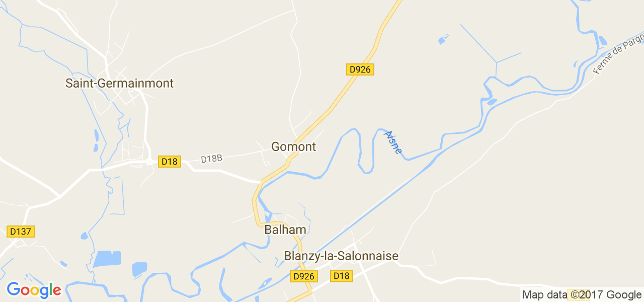 map de la ville de Gomont