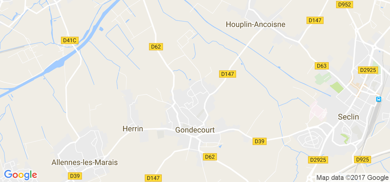 map de la ville de Gondecourt