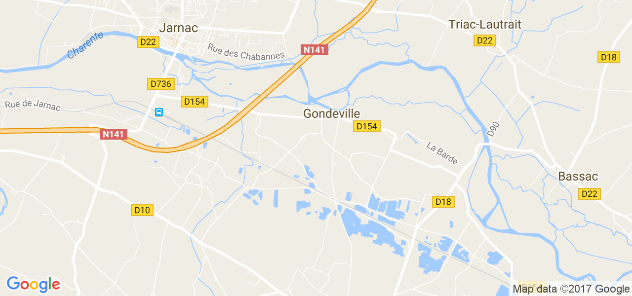 map de la ville de Gondeville