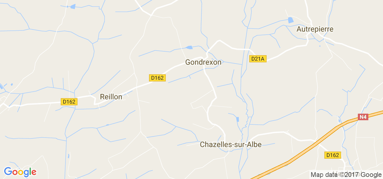 map de la ville de Gondrexon