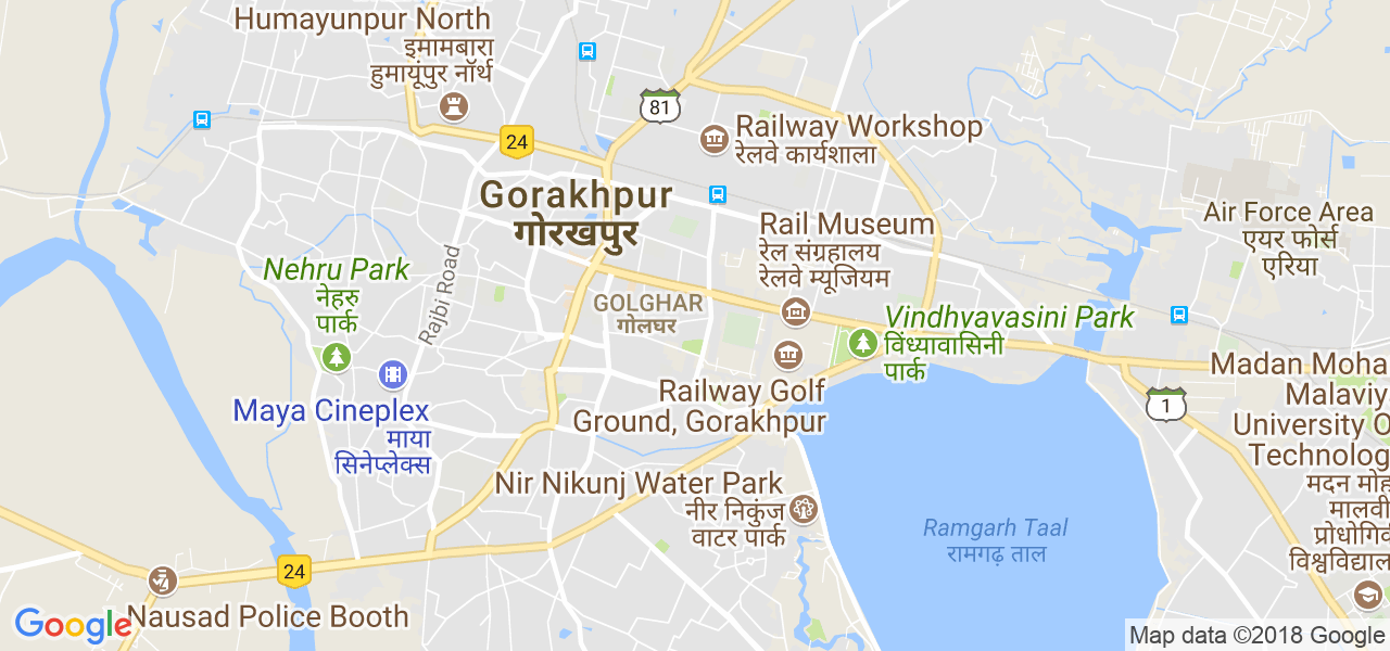 map of the city of Gorakhpur