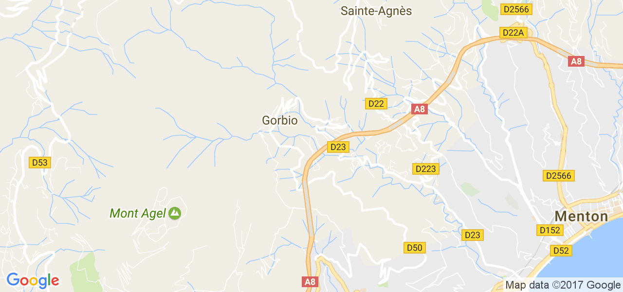 map de la ville de Gorbio