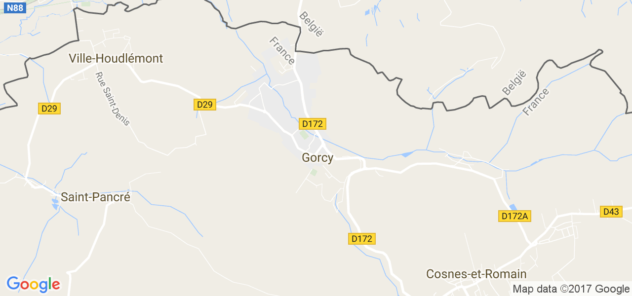 map de la ville de Gorcy